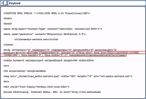 图1：media-servers.net被注入恶意代码