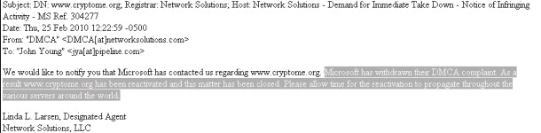 微软大变脸：请求恢复泄密网站Cryptome 