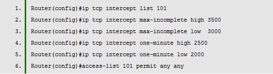 具有Cisco TCP截获功能的SYN洪流