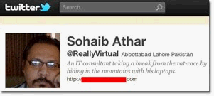 Sohaib Athar的twitter